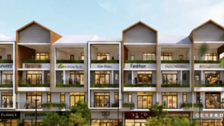 Hình phối cảnh dãy shophouse của Gamuda Land tại Việt Nam.